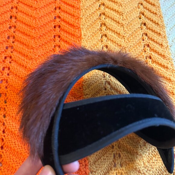 1950s MINK fur and velolur Fascinator headband! - Picture 10 of 12